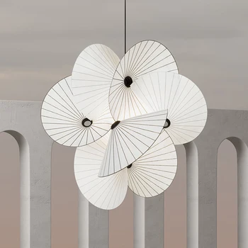 Креативная люстра в скандинавском стиле для гостиной с белым абажуром, подвесная лампа для внутреннего светодиодного освещения