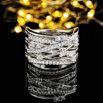 Креативное женское кольцо с поперечным сечением особого дизайна eternity ring обручального кольца для невесты R5037