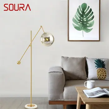 Креативный мраморный торшер SOURA Nordic, современный светодиодный декоративный светильник для дома, гостиной, спальни.