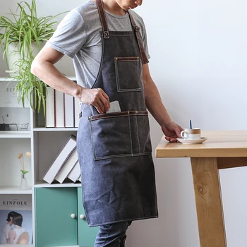 Кухонный фартук, винтажные парикмахерские фартуки для мужчин, регулируемые фартуки для женщин с карманами для инструментов