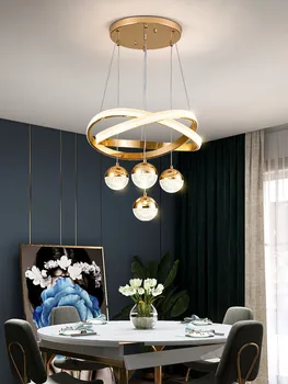 Легкая роскошная дизайнерская люстра для столовой в стиле современного минимализма с тремя головками в скандинавском стиле, лампа для столовой за круглым столом в спальне