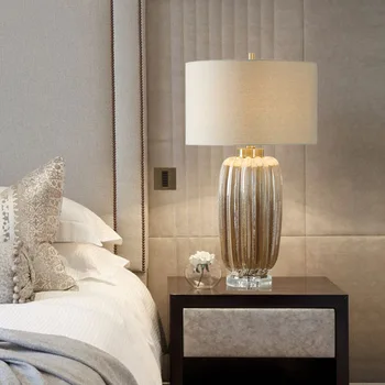 Легкая роскошная настольная лампа, американская современная итальянская прикроватная лампа для спальни, дизайнерская вилла, гостиная, керамическая настольная лампа, новый стиль