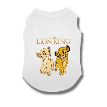 Летняя новая одежда для собак с принтом Короля Льва, дышащий жилет Disney, рубашки с героями мультфильмов для маленьких средних собак, Удобные футболки на открытом воздухе 1