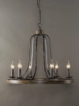 Люстра в стиле ретро из чугуна, антикварная лампа в гостиной, столовая лампа, лампы для магазина одежды B & B.