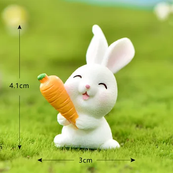Маленькая статуэтка кролика на пастбище, миниатюрный орнамент, Сказочный сад своими руками, растительное украшение для кукольного домика, 3 шт., 7 шт. 1