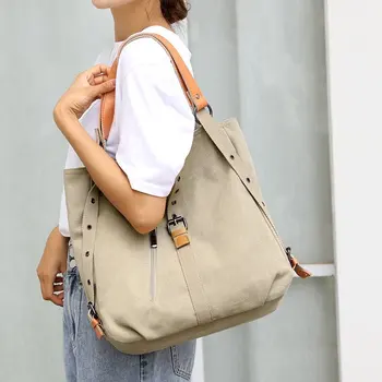 Многофункциональные холщовые сумки через плечо для женщин, новые простые роскошные дорожные сумки большой вместимости, кошельки и сумки Sac A Main Femme