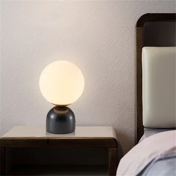 Настольная лампа DEBBY Nordic LED Винтажное стекло Креативный Дизайн Мраморный настольный светильник Современный для дома Декор прикроватной тумбочки в спальне 1