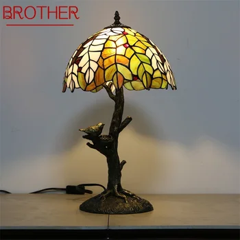 Настольные лампы BROTHER Tiffany, современный светодиодный красочный настольный светильник, креативный для украшения дома и спальни