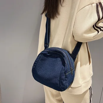 Новая выстиранная джинсовая сумка-мессенджер, женская сумка-ракушка, модный тренд, простая повседневная сумка через плечо в стиле ретро, женская сумка через плечо