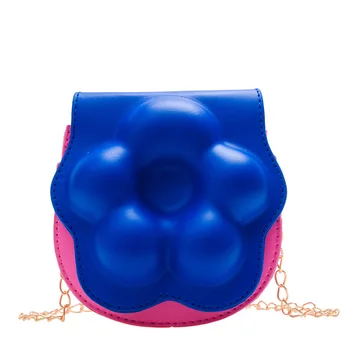 Новая детская сумка-портмоне с цветочным рисунком, сумка-мессенджер на цепочке, рюкзак контрастного цвета для девочек