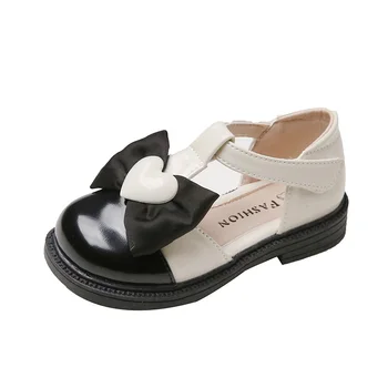 Новое поступление, Лето 2023, Белые туфли принцессы с бабочкой для маленьких девочек, Мягкие сандалии с круглой головкой для маленьких девочек, Обувь для маленьких девочек