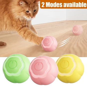 Новые электрические умные игрушки для кошек, 7-цветная светодиодная подсветка, Автоматический катящийся мяч, Игрушки для кошек, обучающие самодвижущиеся Игрушки для котенка, Аксессуары для домашних животных