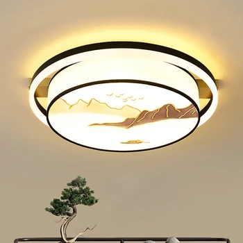 Новый китайский светодиодный потолочный светильник для гостиной, Минималистичный Светильник для спальни, современная атмосфера, кабинет Дзен в китайском стиле
