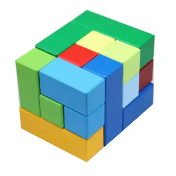 Обучающие деревянные кубики-пазлы для детей 2-6 лет