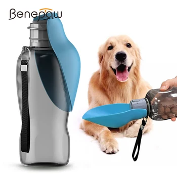 Портативная бутылка для воды Benepaw с дозатором для питья собак среднего размера Для прогулок на свежем воздухе, путешествий, пляжных походов 800 мл