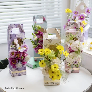 Портативные коробки для упаковки цветов, Ваза для цветочных композиций, Аксессуары для свадебной вечеринки, Флористические коробки для упаковки цветов, Подарочные коробки