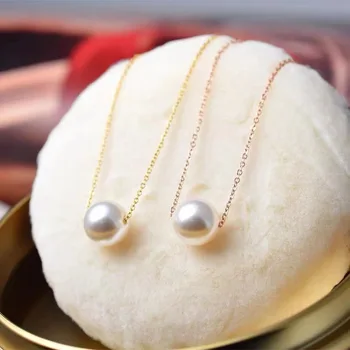 Простое Классическое ожерелье с имитацией жемчуга, Короткое ожерелье Для женщин, Элегантные ожерелья-цепочки на ключицах, Модные украшения