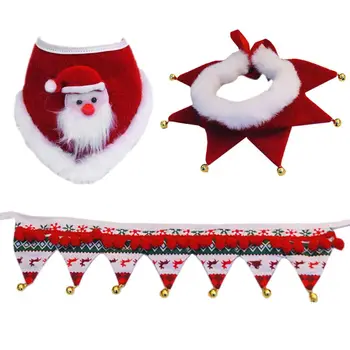 Рождественский плюшевый шарф для собаки и кошки, декор для нагрудника, Регулируемый ошейник, Шейный платок для домашних животных, полотенце для слюны, Ожерелье, аксессуары для ухода