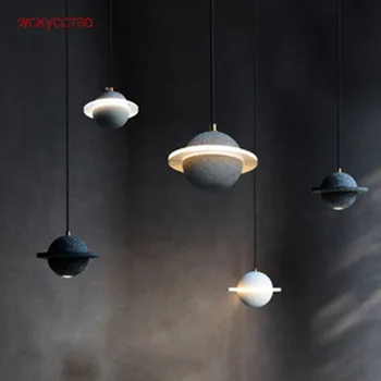 Светодиодные подвесные светильники Terrazzo Planet в стиле постмодерн для столовой, кофейни, детской спальни, прикроватной тумбочки, подвесного светильника, промышленного приспособления