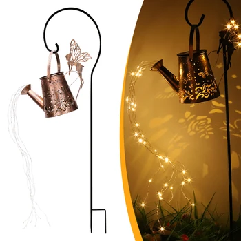 Светодиодный светильник для чайника, Ретро Металлический светильник для чайника, Водонепроницаемый Подвесной Солнечный Фонарь, Декор, Декоративное украшение, Лампа для подарка маме