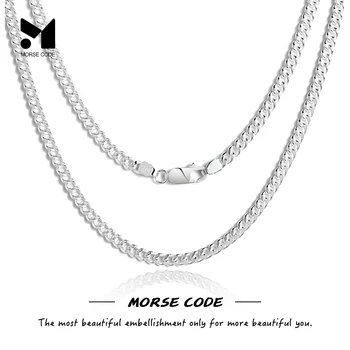 Серебро MC 925 пробы, массивная кубинская цепочка 3,5 мм, серебряное ожерелье на ключицу для женщин и мужчин, Водонепроницаемое колье-шарм в стиле хип-хоп, ювелирный подарок