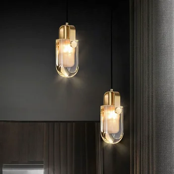 Скандинавские современные хрустальные подвесные светильники Кухня Роскошный ресторан кафе латунный подвесной светильник прикроватные подвесные светильники для спальни
