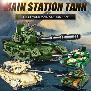 Совместимая со Второй мировой войной серия военной техники Lego M1A2 Abrams Leopard 2 Основной боевой танк бронированная машина Кирпичная игрушка в подарок для детей