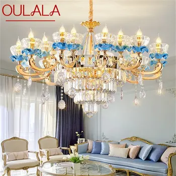 Современная люстра OULALA Nordic, креативная роскошная хрустальная светодиодная свеча, Подвесной светильник для домашнего декора, гостиная, вестибюль отеля, Светильники
