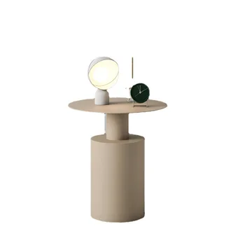 Современная минималистичная прикроватная тумбочка в скандинавском стиле, круглый маленький столик для спальни, креативная прикроватная тумбочка, легкий роскошный край и несколько ик- 5
