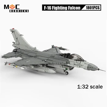 Современные Военные Технологии Строительные Блоки 1/32 масштаба F-16C Боевой Истребитель Falcon DIY Сборка Модели Коллекционный Набор Кирпичей Игрушка 0