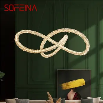 Современный подвесной светильник SOFEINA, Креативная Золотая Роскошная Люстра, светодиодные хрустальные светильники для гостиной, спальни