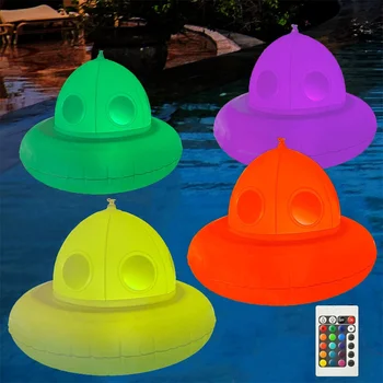 Солнечная надувная лампа с дистанционным управлением, плавающий светильник для бассейна в форме НЛО, Декоративные светильники для бассейна для плавания, декор для свадебной вечеринки