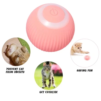 Умные игрушки для кошек, катающийся мяч, перезаряжаемые Электрические интерактивные игрушки для кошек, Самодвижущиеся обучающие аксессуары для кошек Gatos 1