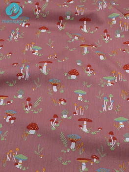 Хлопчатобумажная ткань для шитья лесных грибов 50 см x 160 см, для пошива детского платья, пижамного одеяла, постельных принадлежностей, ткань ручной работы 1