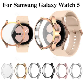 Чехол-ремешок для Samsung Galaxy Watch 5 44 мм 40 мм, полное покрытие, чехол-бампер для Samsung Watch5, защитная крышка, протектор экрана