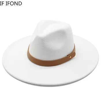Шерстяная фетровая шляпа с большими широкими полями, зимние женские дерби, свадебные церковные джазовые шляпы, женские мужские кепки-сомбреро Крестного отца