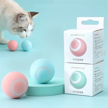 Электрическая игрушка для собак, автоматически катящиеся шарики, интерактивные игрушки для котенка, самодвижущиеся игрушки для домашних животных, игры для щенков в помещении, игрушка Smart Cat Ball