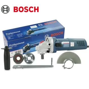 Электрическая угловая шлифовальная машина Bosch GWS750-125 мощностью 750 Вт 11000 об/мин, шлифовальный алмазный станок, электроинструменты для дома