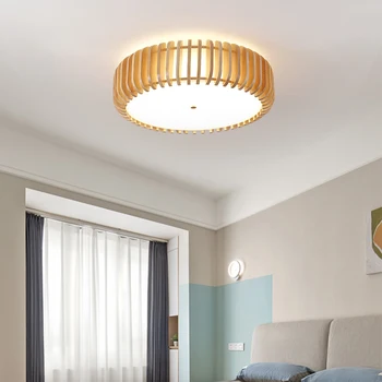 Японский простой потолочный светильник для спальни 2023, новая деревянная лампа в виде тыквы, лампа для кабинета, столовая, лампа для домашнего отдыха, татами